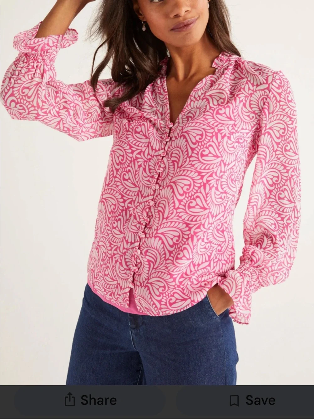 Boden Evangeline Blouse, ruffled collar. *Flaw